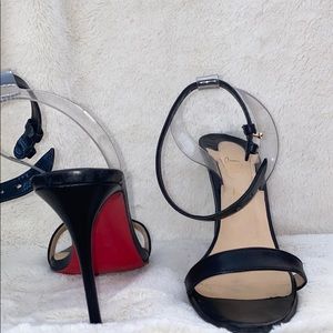 Louboutin Jonatina 100mm Napa Shiny/PVC Black
